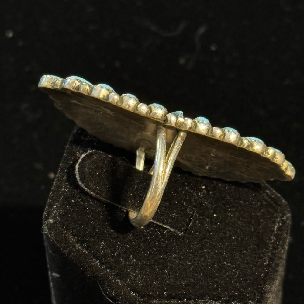 Vintage Native American Turquoise Sterling Silver Ring Size 6 (6) - Picture 3 of 5